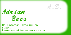 adrian becs business card